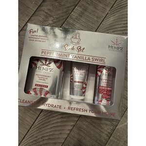 Hempz Peppermint Vanilla Swirl Hand Cream Wash Room Spray Gift Set